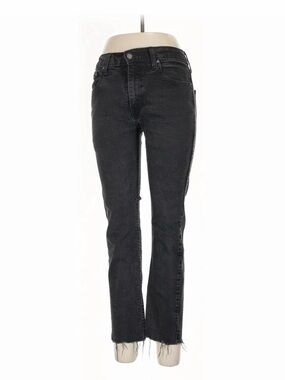 Levi’s Black Raw-Hem Slim Straight Jeans